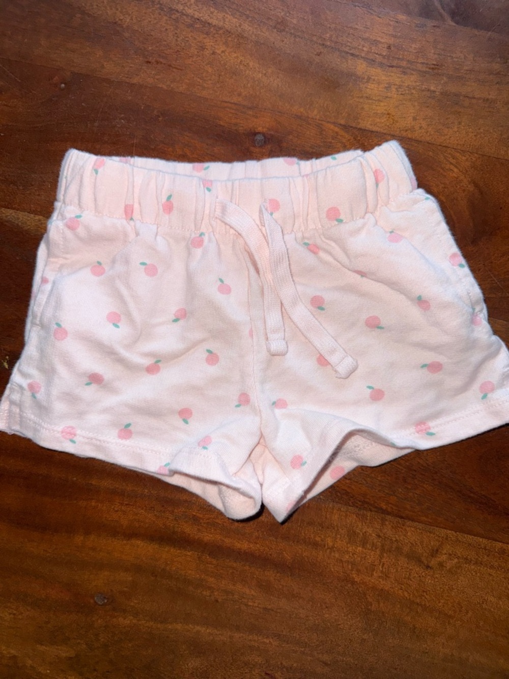 Carter's Light Pink Peach-Print‎ Baby Shorts